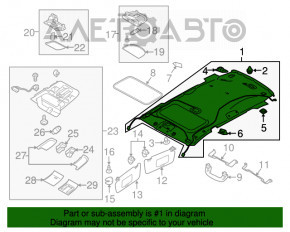 Обшивка потолка Subaru Outback 10-14