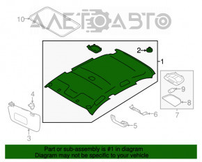 Обшивка потолка Subaru Impreza 5d 17- без люка под eyesight