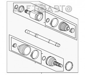 Привод полуось передняя правая Buick Encore 13-19 fwd в сборе