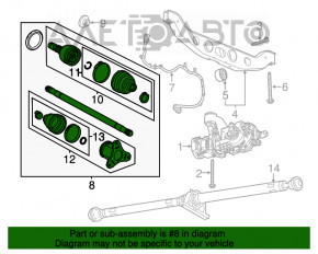 Ax cu roți spate dreapta pentru Buick Encore 13-19