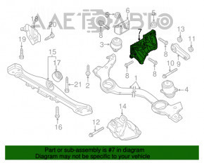 Suportul stâng al motorului Porsche Cayenne 958 11-17 4.8 Turbo