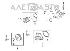 Corpul termostatului Porsche Cayenne 958 11-17 4.8 Turbo