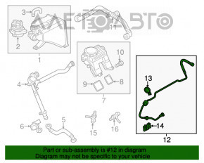 Tubul de ventilație a rezervorului de combustibil Porsche Cayenne 958 11-17 4.8 Turbo