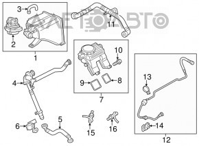 Трубка вентиляции топливного бака Porsche Cayenne 958 11-17 4.8 Turbo OEM