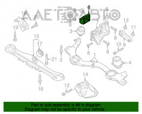 Suportul drept al motorului Porsche Cayenne 958 11-17 4.8 Turbo