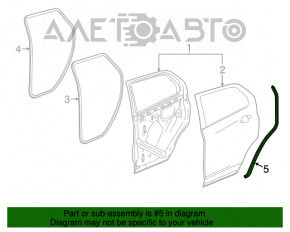 Уплотнитель двери боковой задний левый Buick Encore 13-19