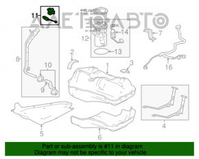 Capacul gurii de umplere a rezervorului de combustibil pentru Chevrolet Cruze 16-