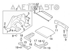 Placa de bagaj din spumă de polistiren dreapta pentru Subaru XV Crosstrek 13-17