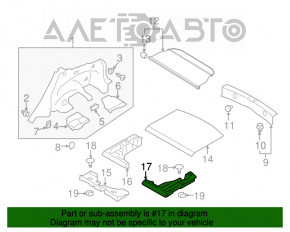 Plasticul spumos al portbagajului stâng pentru Subaru XV Crosstrek 13-17