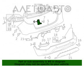 Suportul pentru bara de protecție din spate, stânga jos, Buick Encore 13-19.