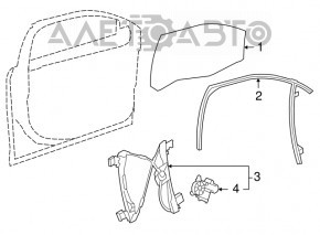 Garnitură de geam față stânga Chevrolet Cruze 11-15