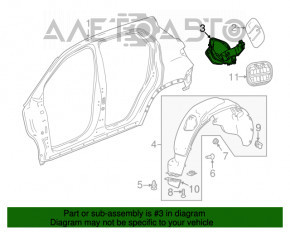 Capacul rezervorului de combustibil cu carcasă Buick Encore 13-19 fără blocare