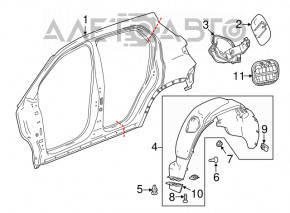 Capacul rezervorului de combustibil cu carcasă Buick Encore 13-19 fără blocare