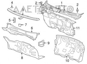 Grila stergatoarelor din plastic stanga pentru Chevrolet Cruze 11-15