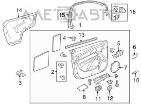 Capacul ușii, cartela frontală stânga Chevrolet Cruze 11-15