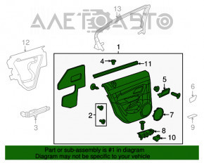 Capacul usii, cartela din spate stanga pentru Chevrolet Cruze 11-15