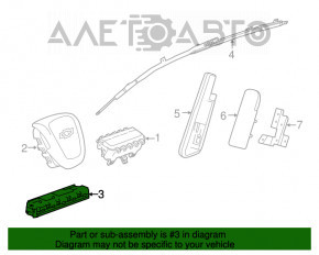 Подушка безопасности airbag коленная пассажирская правая Buick Encore 13-18