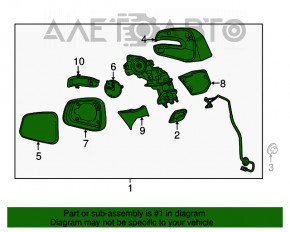 Oglindă laterală dreapta Buick Encore 13-16, 8 pini, BSM, semnalizare, încălzire, grafit