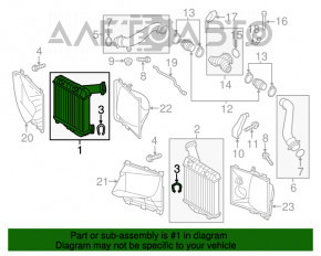 Intercoolerul dreapta pentru Porsche Cayenne 958 11-17 4.8 Turbo