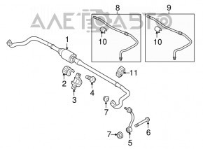 Bara de stabilizare spate dreapta pentru Porsche Cayenne 958 11-17, nou, neoriginal, JP GROUP.