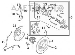 Senzor ABS spate stânga Hyundai Tucson 16-20 AWD