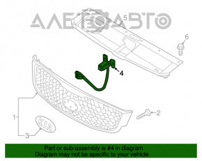 Camera frontală în grilă pentru bara de protecție completă Kia Sorento 16-20