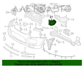 Suportul de grilă din față stânga pentru bara de protecție Porsche Cayenne 958 11-14