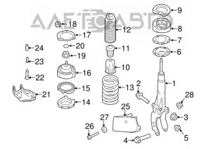 Grila de protecție a bara față dreapta Porsche Cayenne 958 11-14