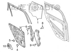 Geam electric cu motor spate stânga Porsche Cayenne 958 11-17