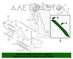 Capacul amortizorului din față dreapta Porsche Cayenne 958 11-14 material bej