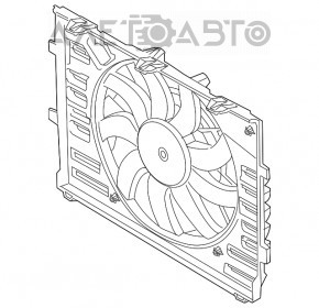 Difuzorul carcasei radiatorului asamblat pentru Porsche Cayenne 958 11-17 4.8 Turbo