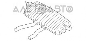 Silentiosul partea din spate a baieții Porsche Cayenne 958 11-17 4.8 Turbo cu 4 tevi