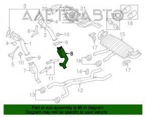 Tubul de admisie cu catalizator stânga secundar pentru Porsche Cayenne 958 11-17 4.8 Turbo