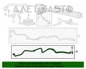 Tubulatura sistemului de racire a cutiei de viteze automate pentru Porsche Cayenne 958 11-17 4.8 Turbo, partea de jos