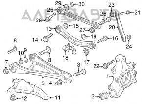 Butucul cu flanșa spate dreapta Porsche Cayenne 958 11-17