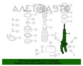 Suportul amortizorului asamblat, față stânga, pentru Porsche Cayenne 958 11-17, sub arc