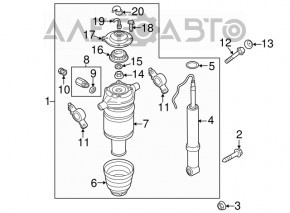 Amortizor pneumatic spate stânga Porsche Cayenne 958 11-17 complet