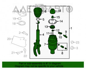 Amortizor pneumatic dreapta fata pentru Porsche Cayenne 958 11-17, complet asamblat