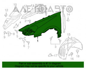 Aripa dreapta fata pentru Porsche Cayenne 958 11-14