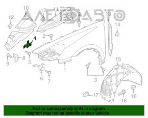 Suport aripa față stânga spate Porsche Cayenne 958 11-18 nou OEM original