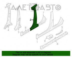 Bara caroseriei centrală stângă Porsche Cayenne 958 11-14 pe caroserie