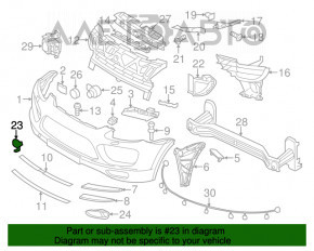 Заглушка буксир крюка переднего бампера левая Porsche Cayenne 958 11-14 новый OEM оригинал