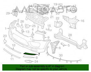 Capacul grilei superioare stânga a bara de protecție Porsche Cayenne 958 11-14 Turbo nou original