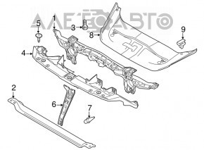 Bara de blocare a capotei Porsche Cayenne 958 11-14