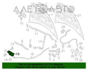 Замок капота Porsche Cayenne 958 11-14