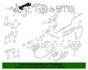 Mânerul ușii exterioare față stânga Porsche Cayenne 958 11-17