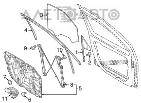 Geam triunghiular ușă față stânga Porsche Cayenne 958 11-17