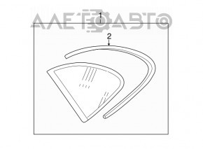 Geamul surd din spatele stânga Porsche Cayenne 958 11-14