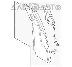 Capacul stâlpului central al centurii de siguranță stânga pentru Porsche Cayenne 958 11-14, alcantara neagră.