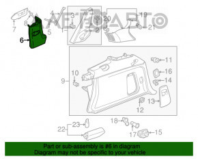 Capac spate stânga pentru centura Porsche Cayenne 958 11-14, alcantara neagră.